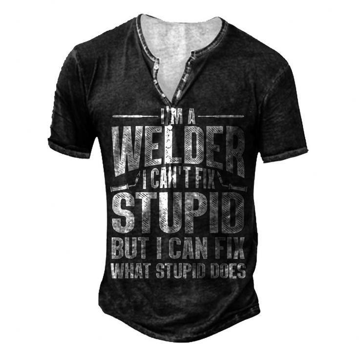 Cool Welding Art For Men Women Welder Iron Worker Pipeliner Men's Henley T-Shirt