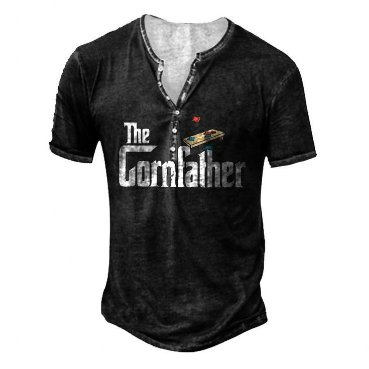 Mens Cornhole The Cornfather Men's Henley T-Shirt