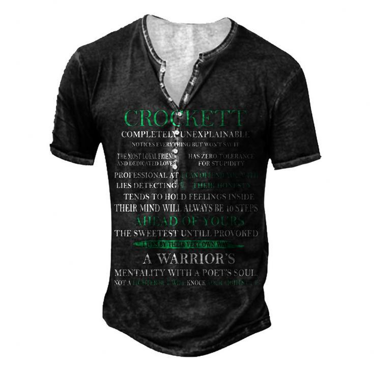Crockett Name Crockett Completely Unexplainable Men's Henley T-Shirt