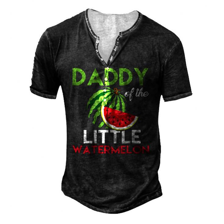 Mens Cute Watermelon Daddy Dad For Men Men's Henley T-Shirt