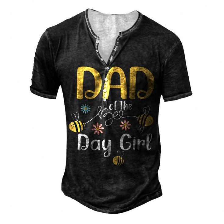 Dad Bee Birthday Party Matching Family First Bee Day Men's Henley T-Shirt