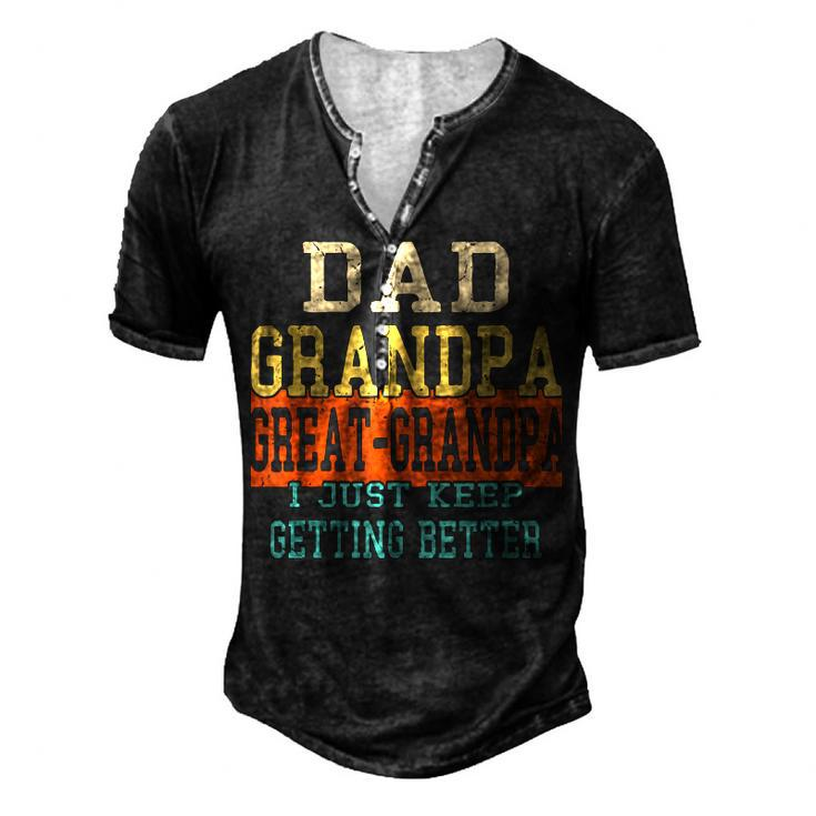 Mens Dad Grandpa Great-Grandpa Fathers Day From Daughter Wife Men's Henley T-Shirt
