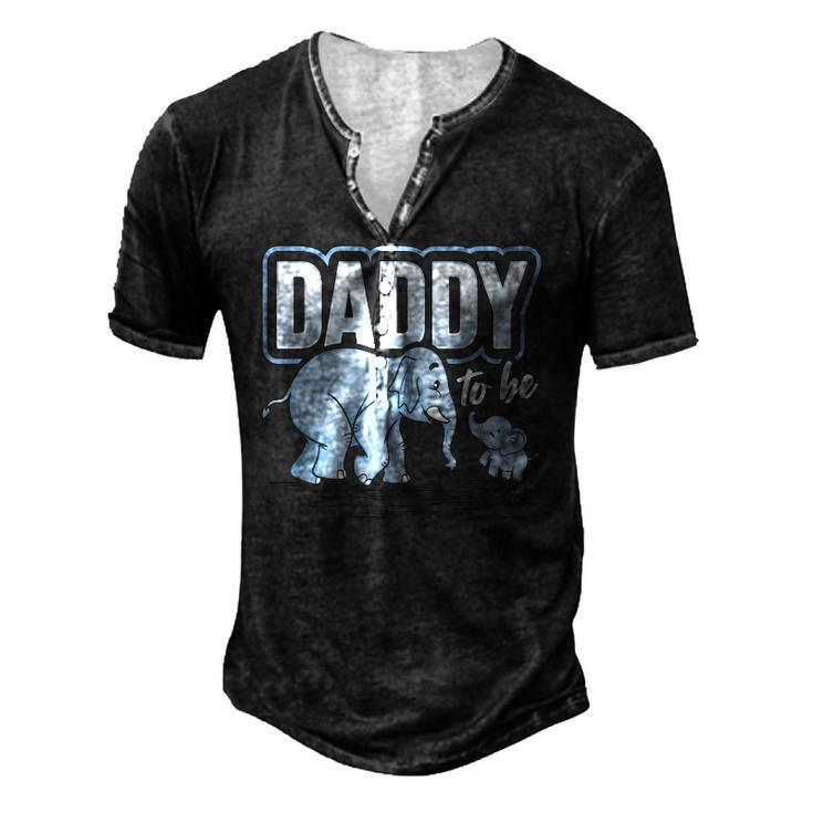 Daddy To Be Elephant Baby Shower Pregnancy Soon To Be Men's Henley T-Shirt