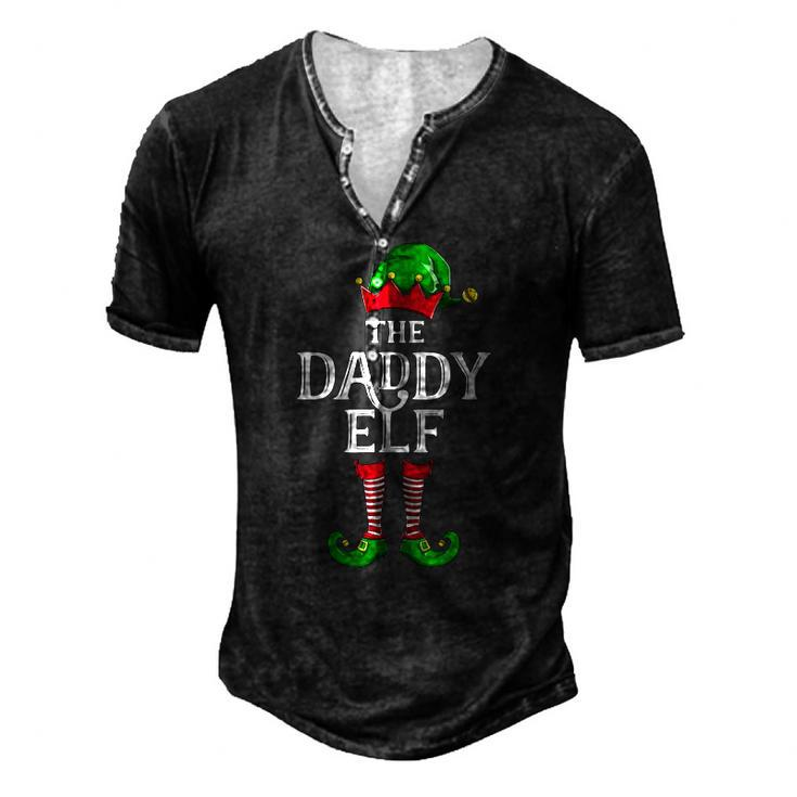 Daddy Elf Matching Family Group Christmas Party Pajama Men's Henley T-Shirt