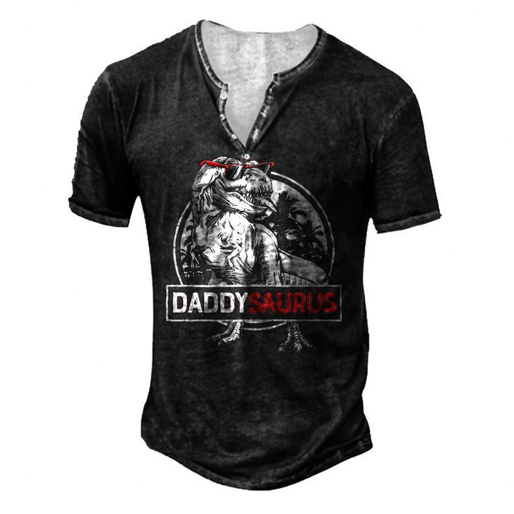 Daddy Saurusrex Dinosaur Men Fathers Day Family Matching Men's Henley T-Shirt