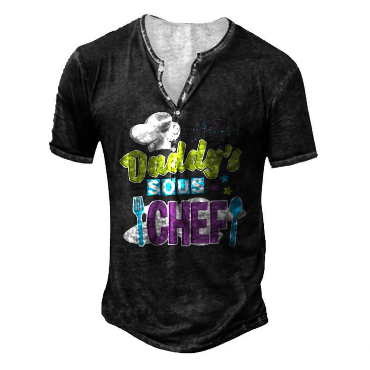 Daddys Sous Chef Kids Cooking Men's Henley T-Shirt