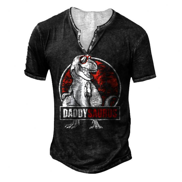 Daddysaurus Fathers Day rex Daddy Saurus Men Men's Henley T-Shirt
