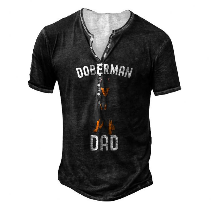 Mens Doberman Dad Fathers Day Men Doberman Lover Owner Dog Men's Henley T-Shirt