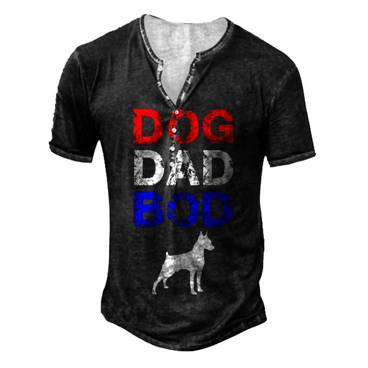 Mens Dog Dad Bod Doberman 4Th Of July Mens Men's Henley T-Shirt