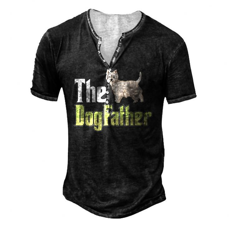 The Dogfather West Highland White Terrier Dog Owner Men's Henley T-Shirt