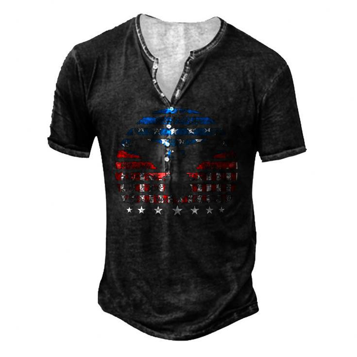 Eagle American Flag Vintage Independence Day 4Th Of July Usa Men's Henley T-Shirt