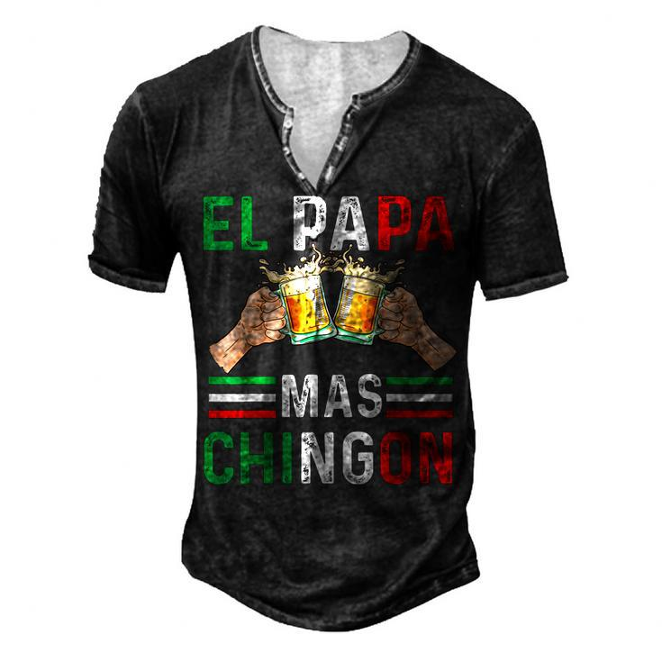 El Papa Mas Chingon Mexican Dad Husband Regalo V3 Men's Henley T-Shirt