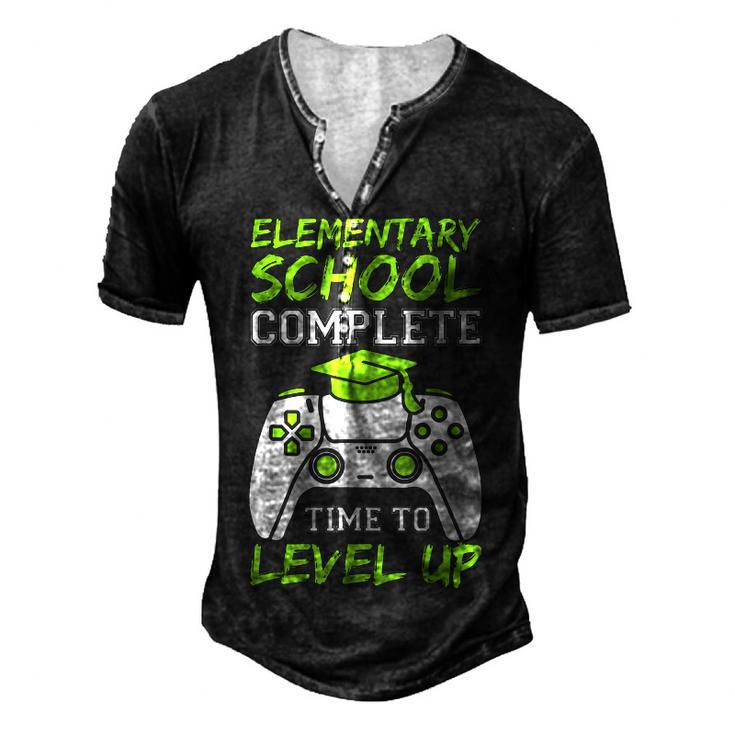 Elementary Complete Time To Level Up Kids Graduation Men's Henley T-Shirt