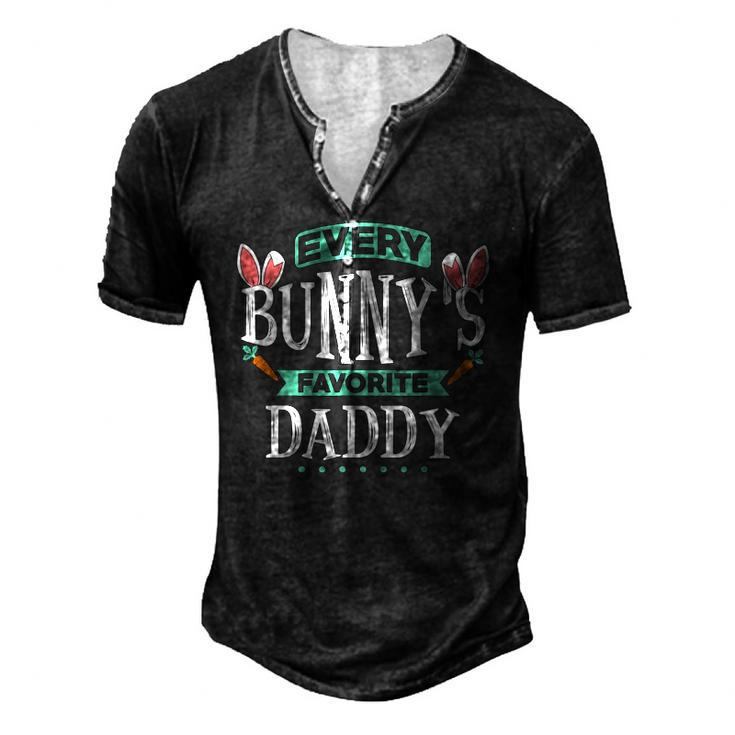 Mens Every Bunnys Favorite Daddy Tee Cute Easter Egg Men's Henley T-Shirt