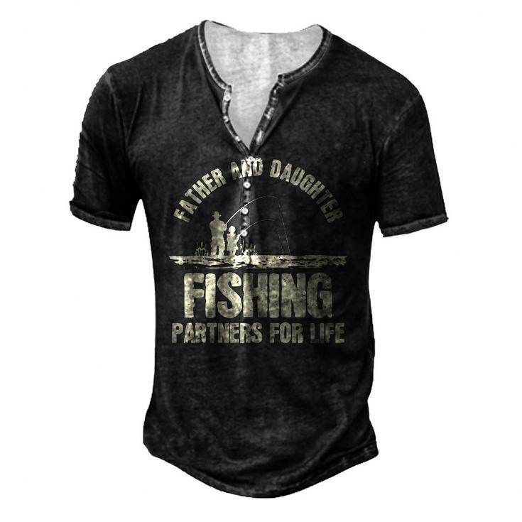 Father & Daughter Fishing Partners Fathers Day Men's Henley T-Shirt