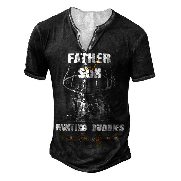 Father Grandpa And Son Hunting Buddies For Life S Day209 Family Dad Men's Henley Button-Down 3D Print T-shirt