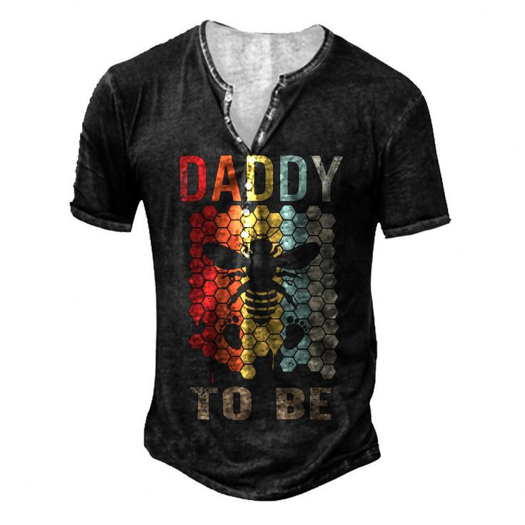 Father Grandpa Daddy To Be Pregnancy Announcement Tee Fathers Day 2 Family Dad Men's Henley Button-Down 3D Print T-shirt