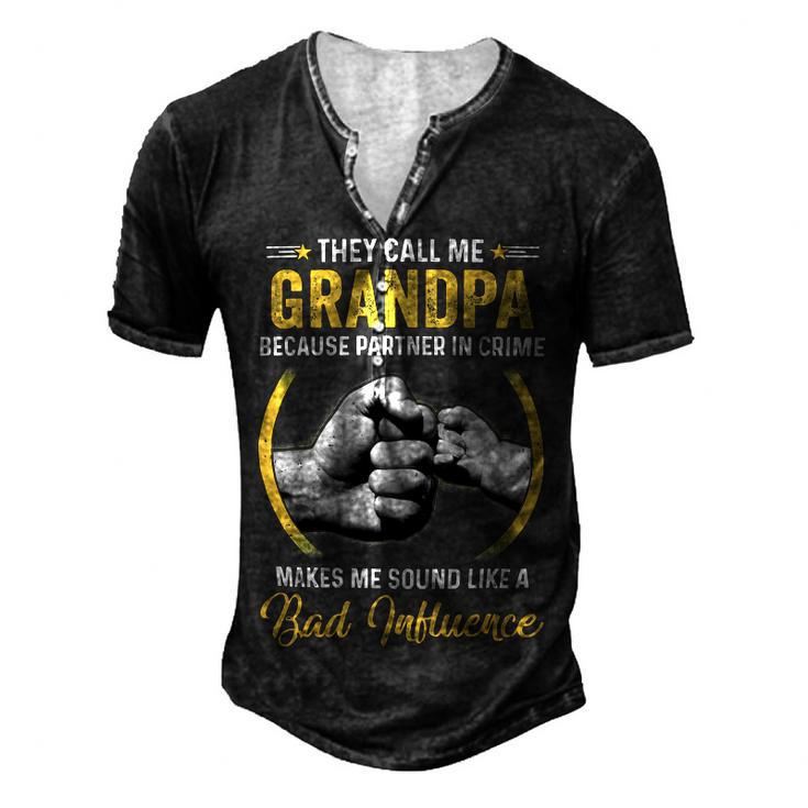 Father Grandpa For Men Funny Fathers Day They Call Me Grandpa 5 Family Dad Men's Henley Button-Down 3D Print T-shirt