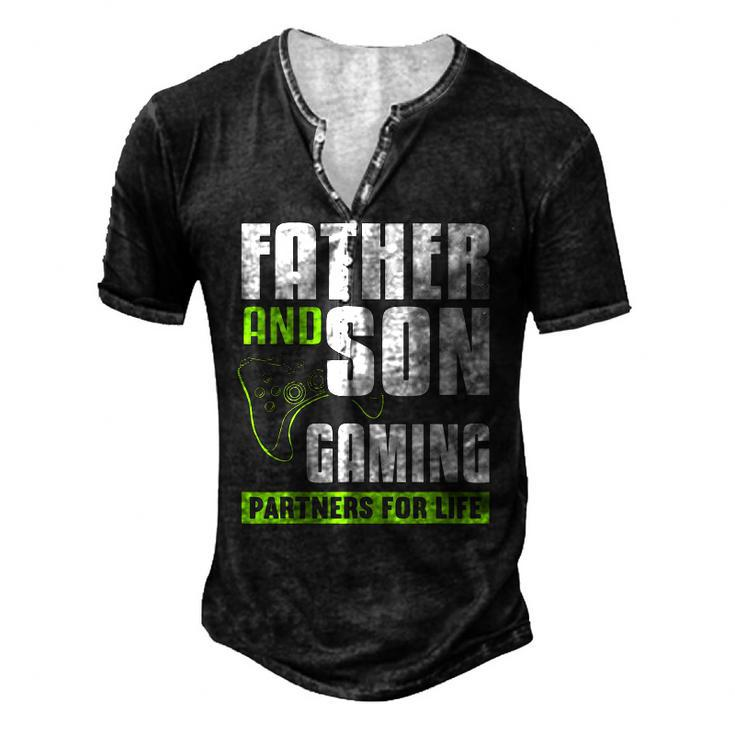 Father And Son Gaming Partners For Life Video Game Matching Men's Henley T-Shirt