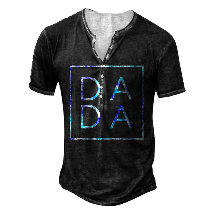 Fathers Day For New Dad Dada Him Coloful Tie Dye Dada Men's Henley T-Shirt