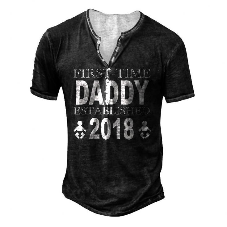 Fathers Day New Daddy First Time Dad Idea Men's Henley T-Shirt