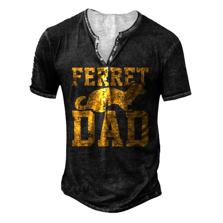 Ferret Dad Papa Father Vintage Men's Henley T-Shirt