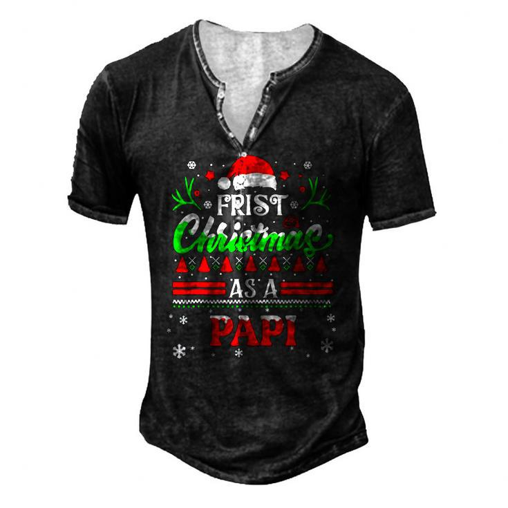 First Christmas As A Papi Men's Henley T-Shirt