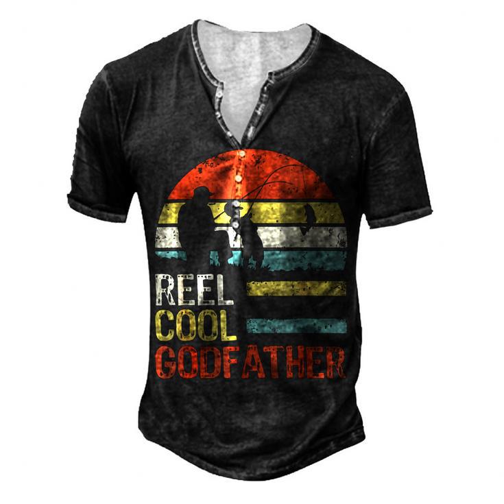 Fishing Reel Cool Godfather V3 Men's Henley Button-Down 3D Print T-shirt