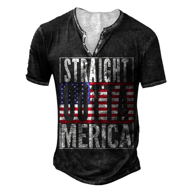 Fourth Of July July 4Th Merica Usa Flag Dad Joke Men's Henley T-Shirt