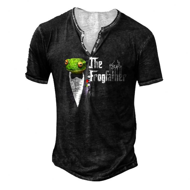 Frog Father Or Frogfather For Frogs Fan Frog Lovers Men's Henley T-Shirt