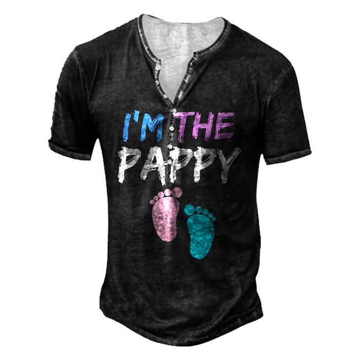 Gender Reveal Clothing For Dad Im The Pappy Men's Henley T-Shirt