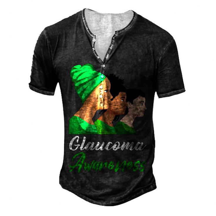 Glaucoma Awareness  Green Women  Glaucoma  Glaucoma Awareness Men's Henley Button-Down 3D Print T-shirt