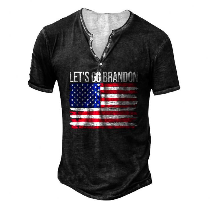 Lets Go Brandon American Flag Vintage Anti Bien Club Men's Henley T-Shirt