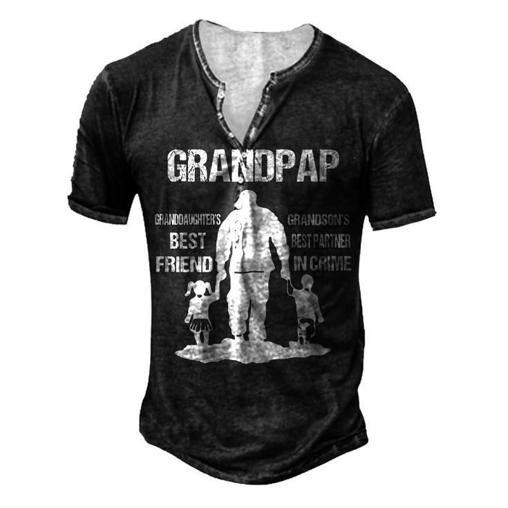Grandpap Grandpa Grandpap Best Friend Best Partner In Crime Men's Henley T-Shirt