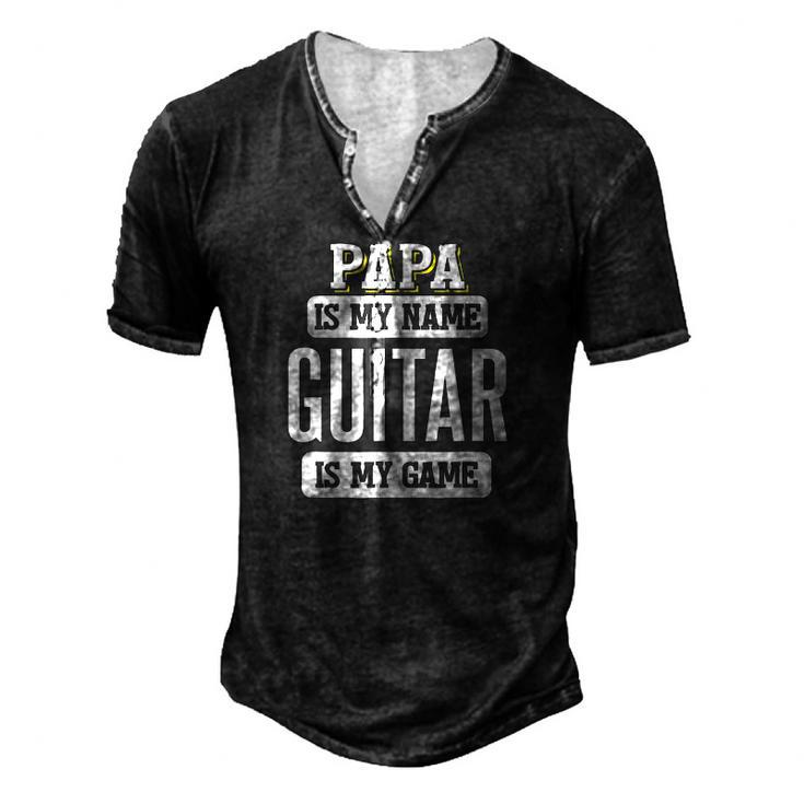 Guitar For Papa Fathers Day Men's Henley T-Shirt