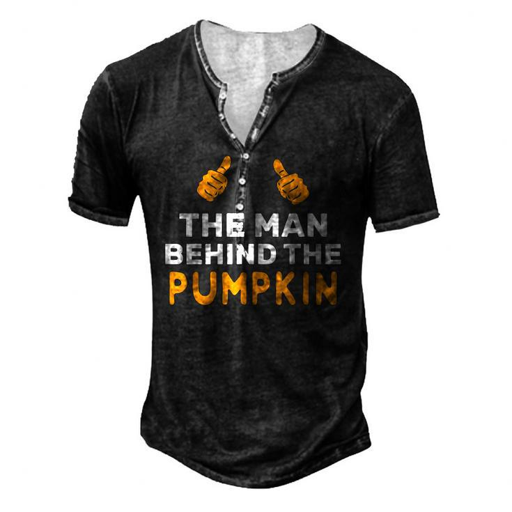 Mens Halloween Pregnancy For Men Pumpkin Dad Costume Men's Henley T-Shirt