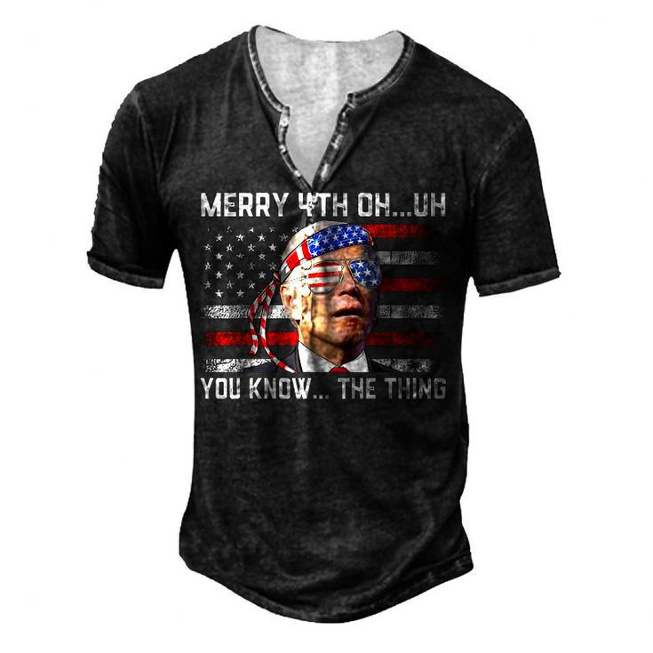 Happy 4Th Of You Know The Thing 4Th Of July Amaica Men's Henley T-Shirt