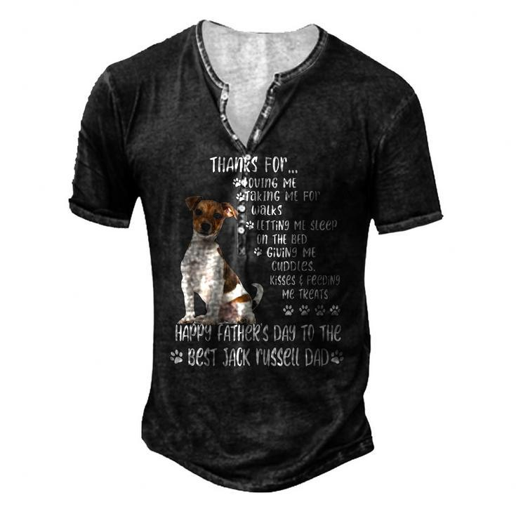 Happy Fathers Day 2022 Jack Russell Dad Dog Lover Men's Henley T-Shirt