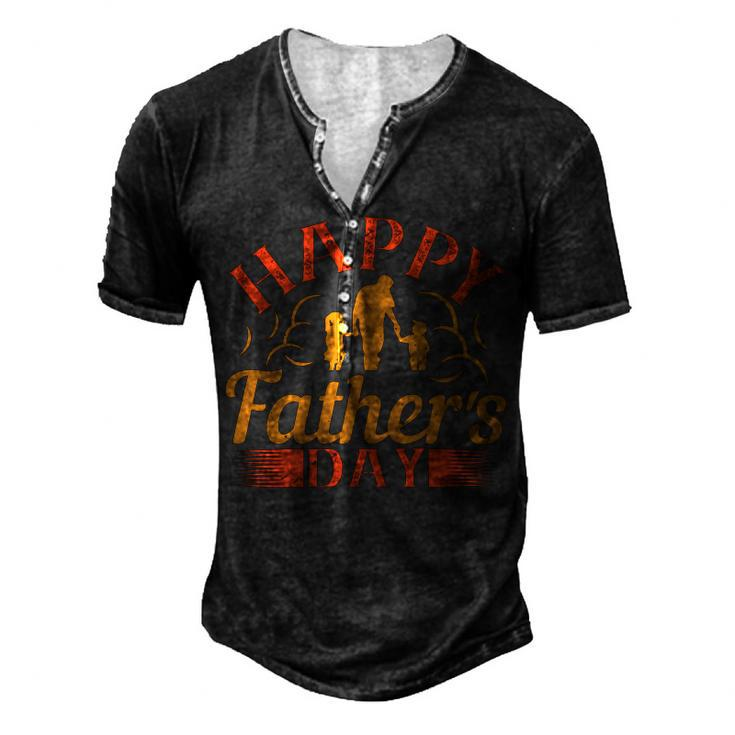Happy Fathers Day  Fathers Day Gift Men's Henley Button-Down 3D Print T-shirt
