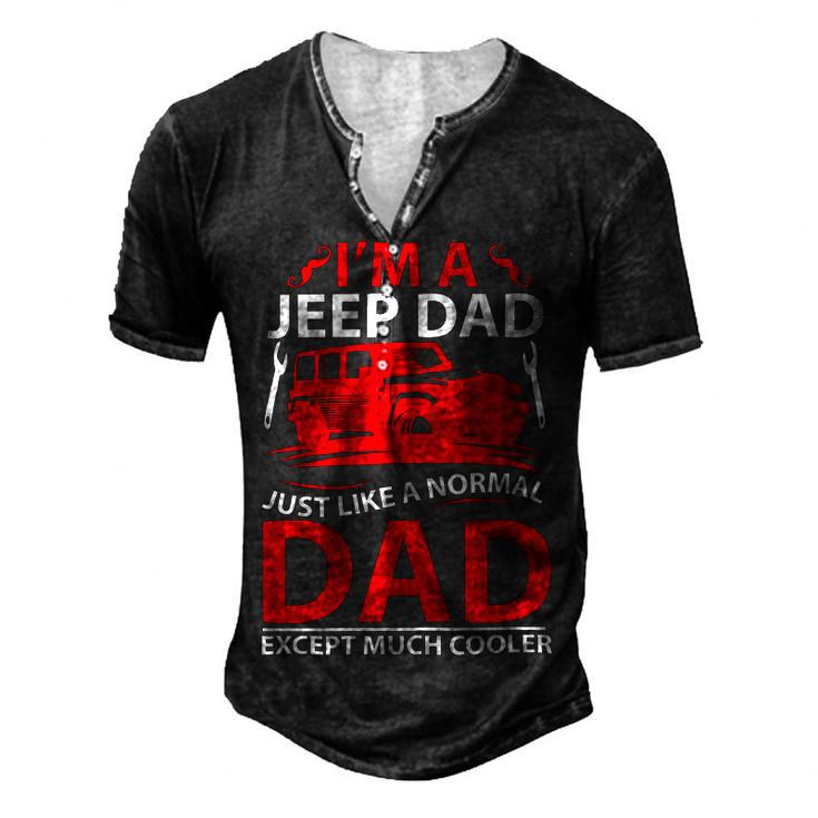 Im Ajeep Dad Men's Henley Button-Down 3D Print T-shirt