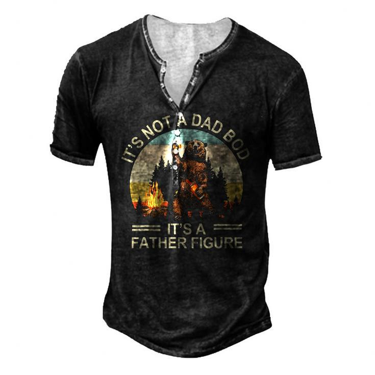 Its Not A Dad Bod Its Father Figure Bourbon Bear Drink Men's Henley T-Shirt