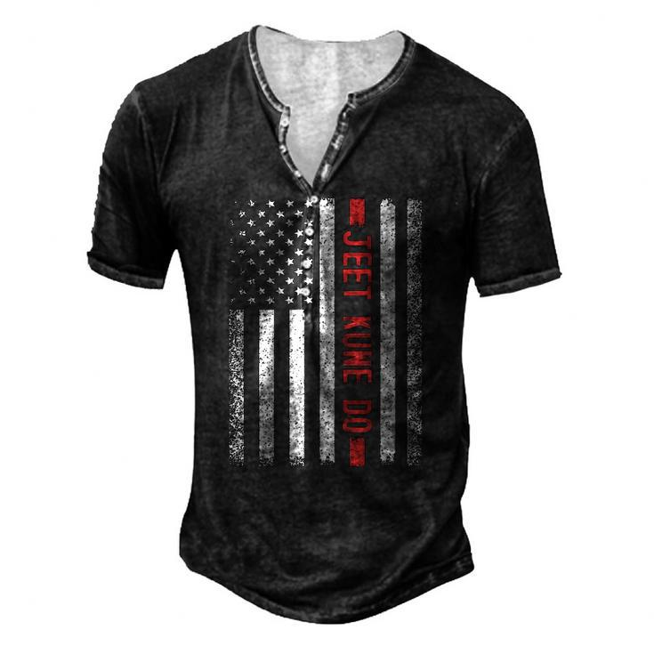Jeet Kune Do American Flag 4Th Of July Men's Henley T-Shirt