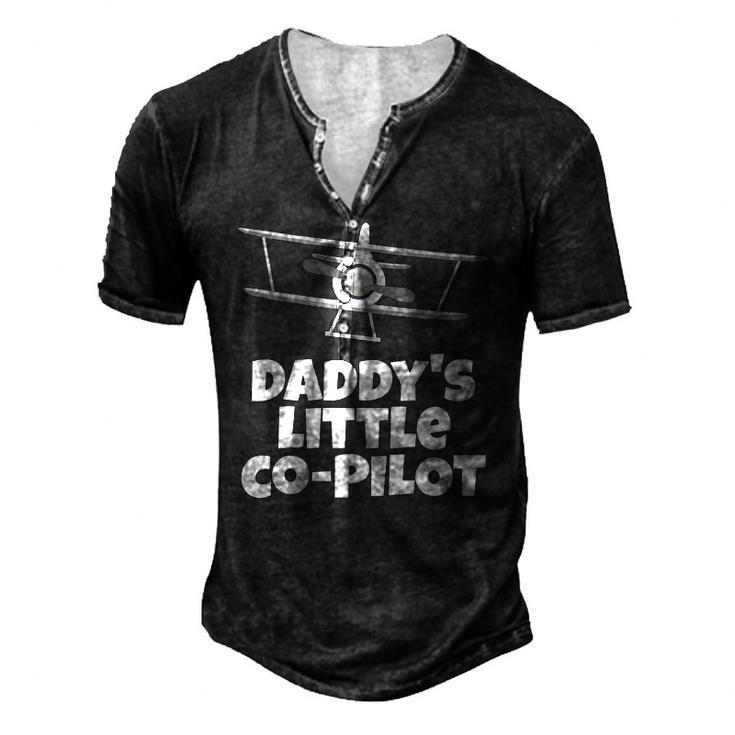Kids Daddys Little Co Pilot Kids Airplane Men's Henley T-Shirt