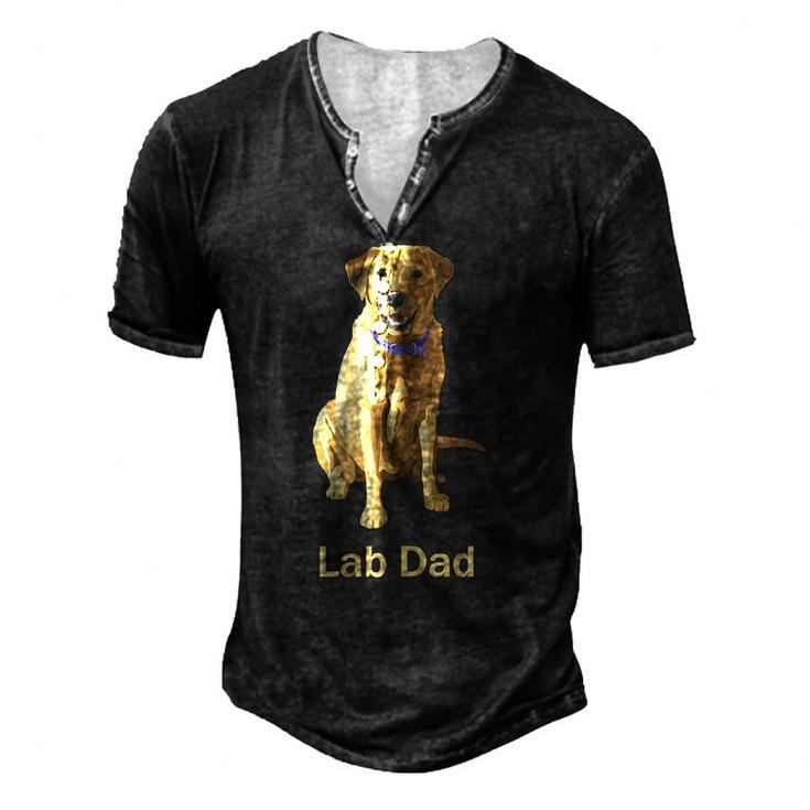 Mens Lab Dad Yellow Labrador Retriever Dog Lovers Men's Henley T-Shirt
