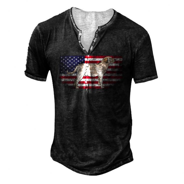 Labrador Retriever Dog 4Th Of July American Flag America Usa Men's Henley T-Shirt