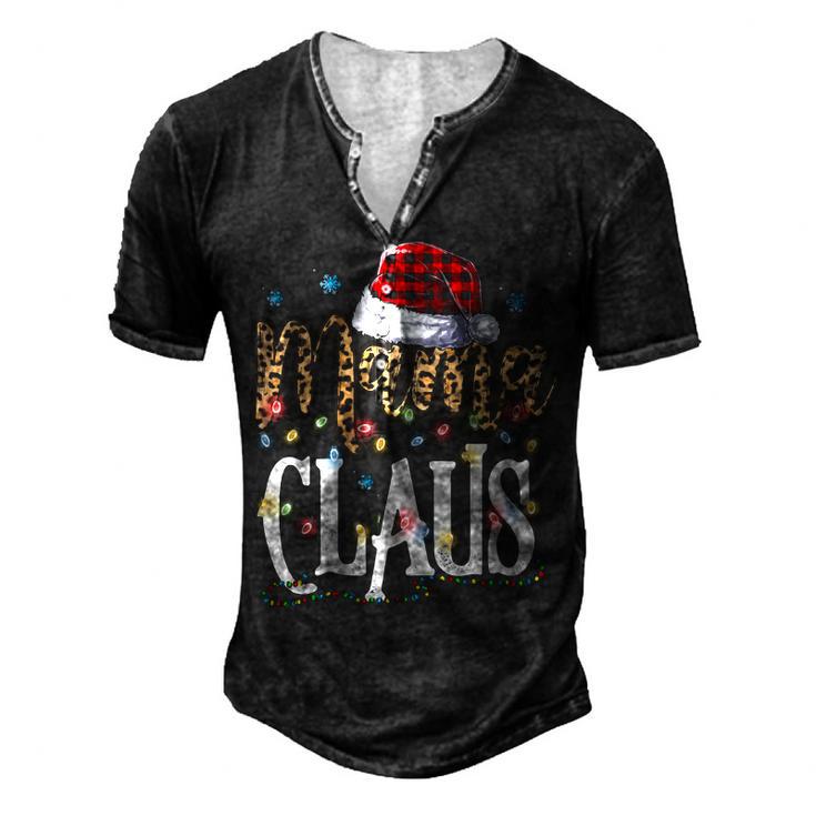 Mama Nana Claus Christmas Pajamas 505 Shirt Men's Henley Button-Down 3D Print T-shirt