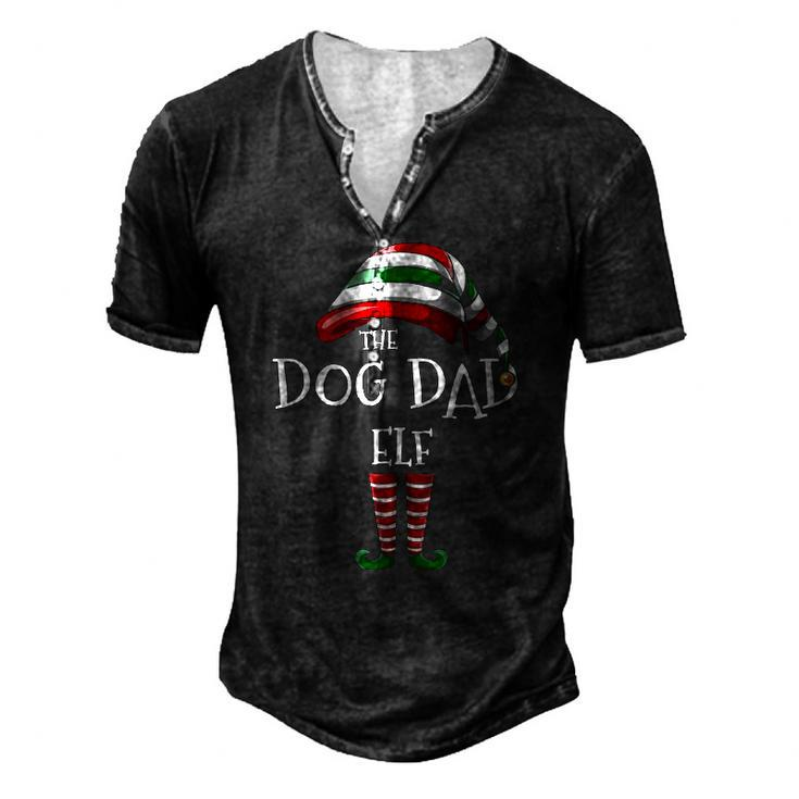 Matching Family The Dog Dad Elf Christmas Group Men's Henley T-Shirt