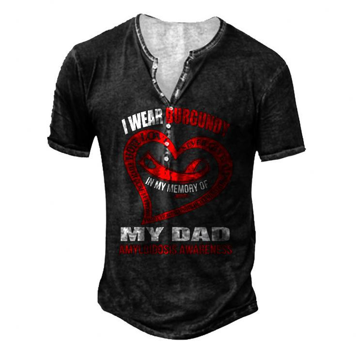 In My Memory Of My Dad Amyloidosis Awareness Men's Henley T-Shirt