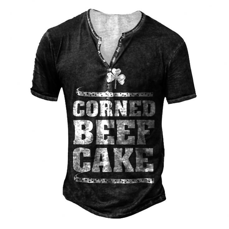 Mens Corned Beefcake Funny St Patricks Day   551 Trending Shirt Men's Henley Button-Down 3D Print T-shirt