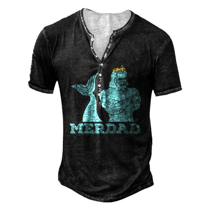 Merdad Security Merman Mermaids Daddy Fathers Day Dad Men's Henley T-Shirt